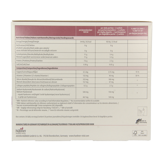 Hubner Original silicea kollagen plus collageen 60.00 Sachets