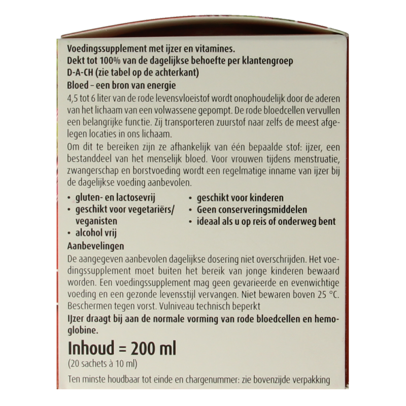 Hubner Iron vital vloeibaar ijzer 20x10ml 20 Stuks