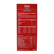 Hubner Iron vital vloeibaar ijzer XL 500.00 Milliliter