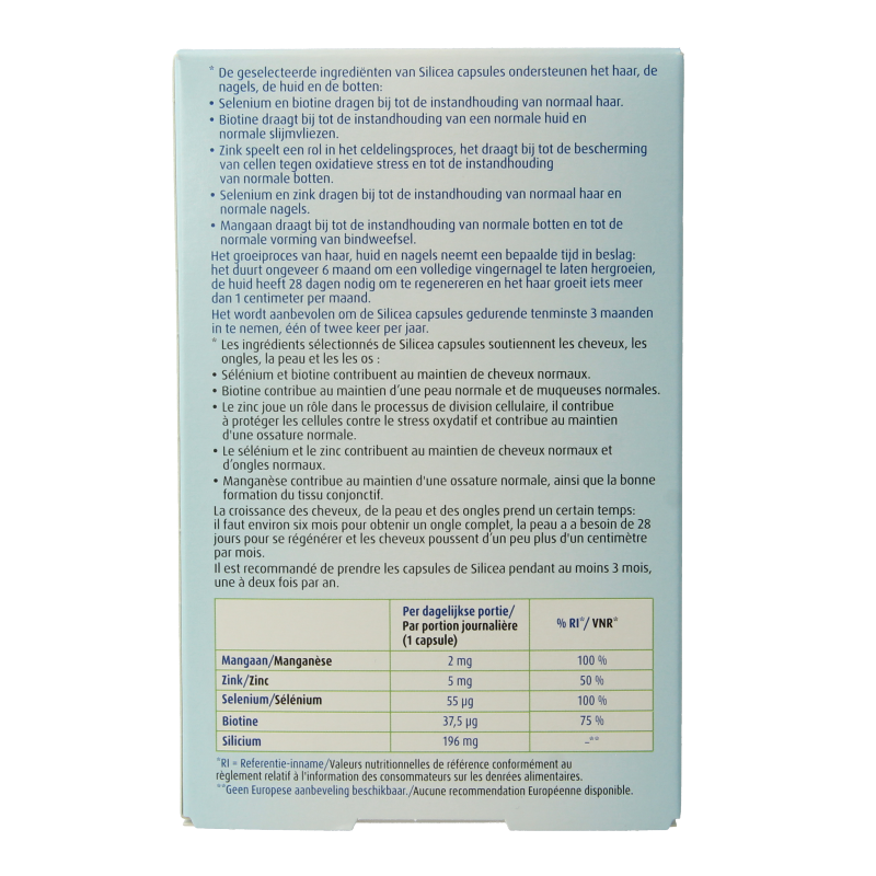 Hubner Original silicea capsules met biotine 30 Capsules