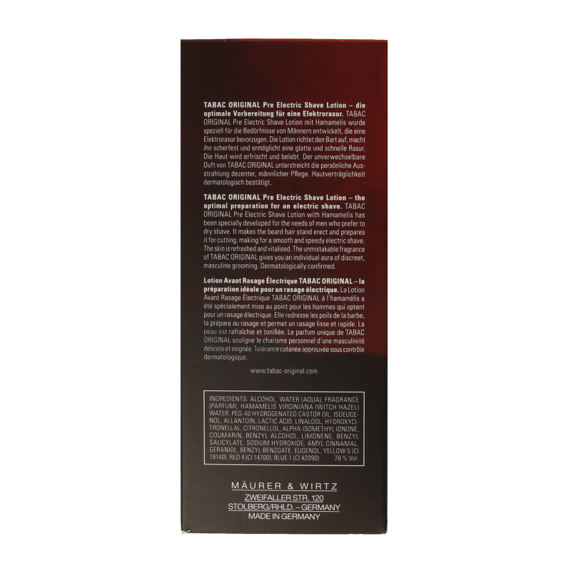 Tabac Original pre electric shave splash 150 Milliliter