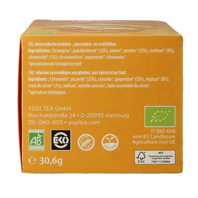 Yogi Tea Detox with lemon bio 17 Zakjes