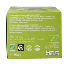 Yogi Tea Green tea matcha lemon bio 17.00 Zakjes