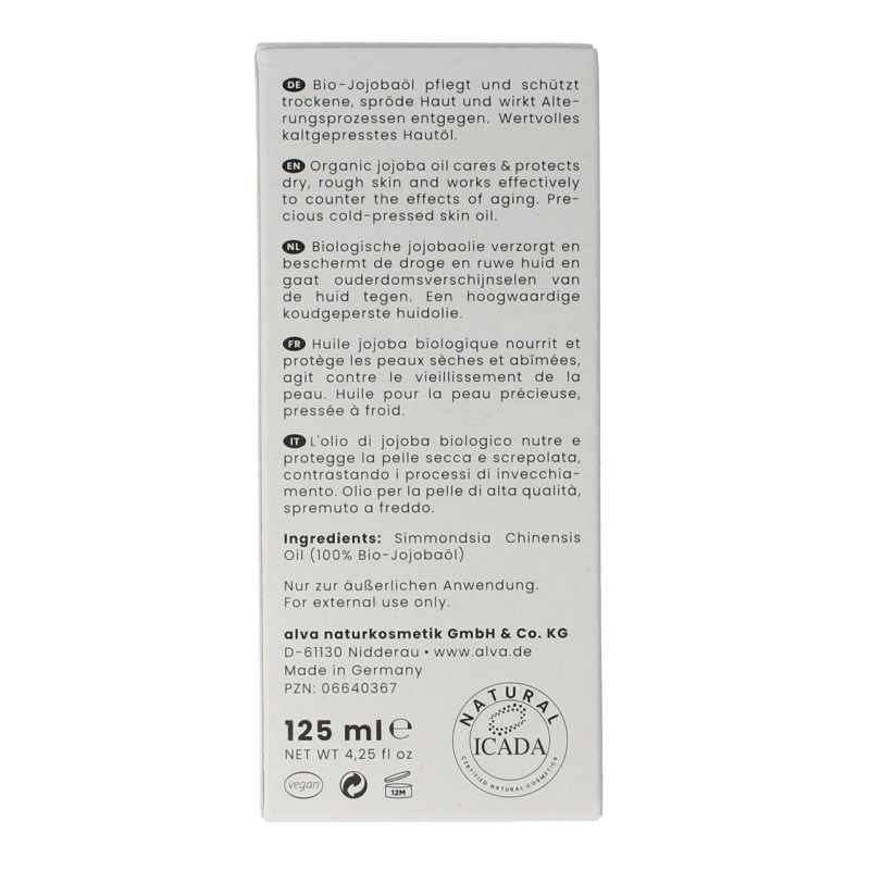 Alva Jojoba olie 125 Milliliter
