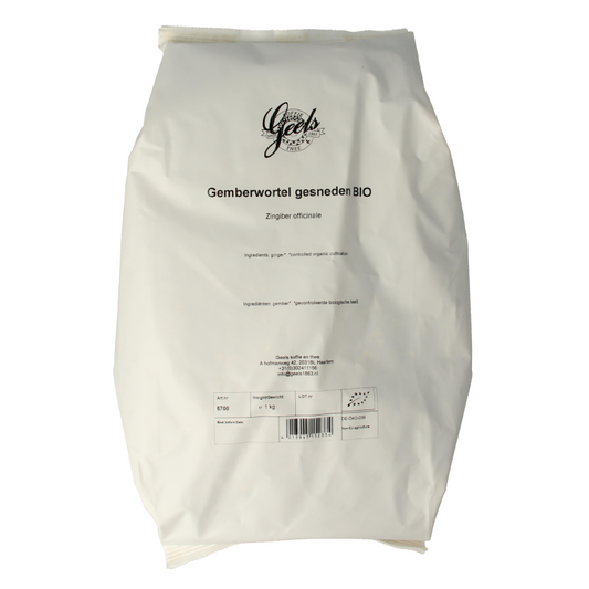 Geels Gemberwortel gesneden bio 1 Kilogram
