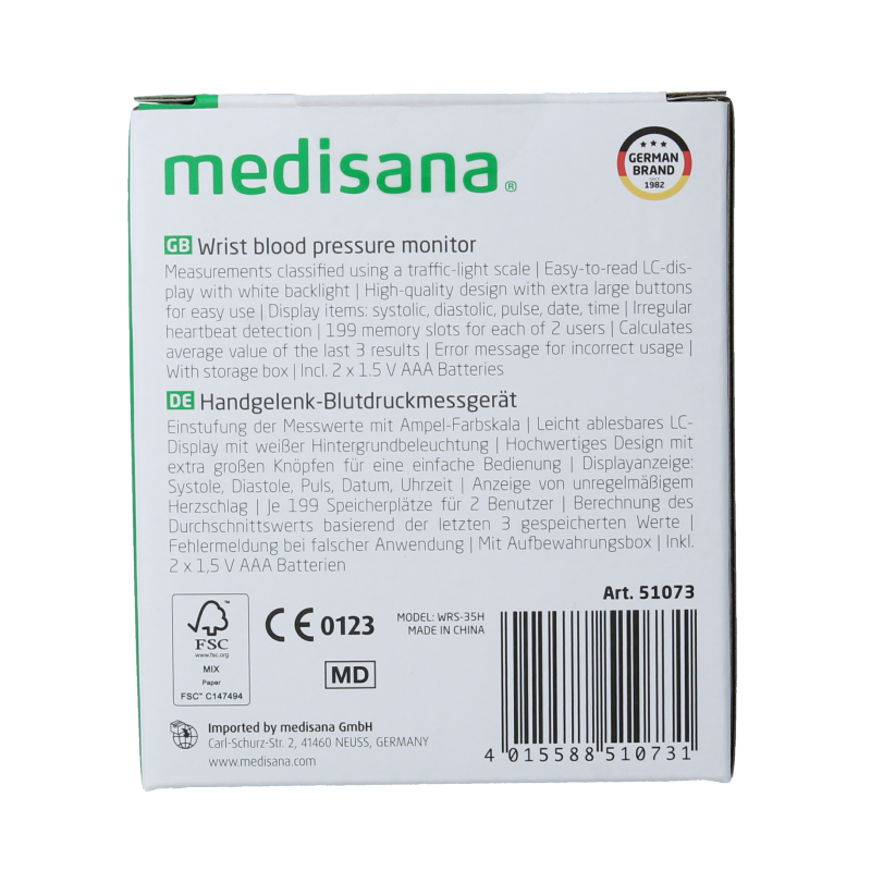 Medisana Polsbloeddrukmeter BW 345 1 Stuks