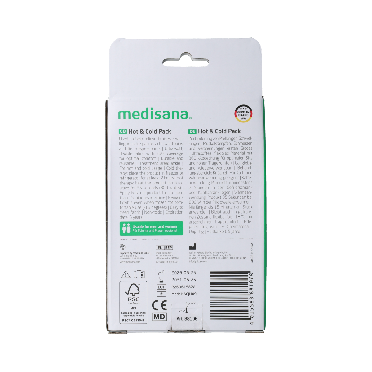 Medisana GP 106 - Hot & Cold Pack - Enkel 1.00 Stuks