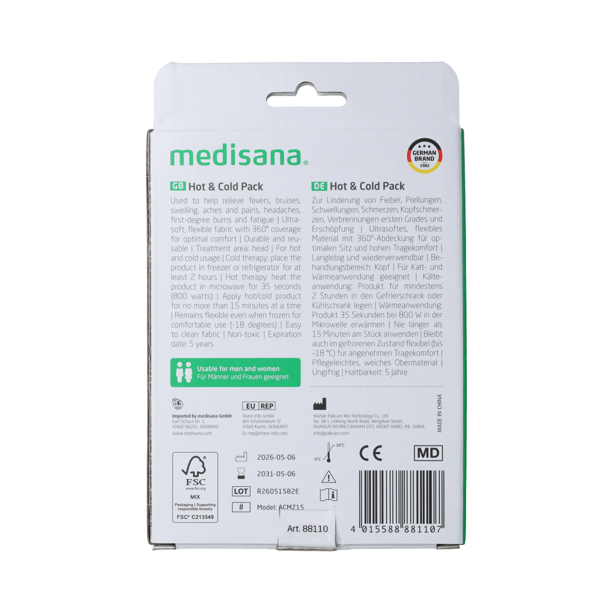 Medisana GP 100 - Hot & Cold Pack - Hoofd 1.00 Stuks