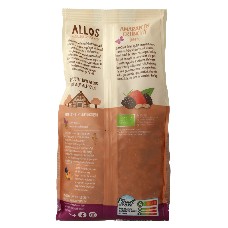 Allos Crunchy amarant rode vruchten bio 400 Gram