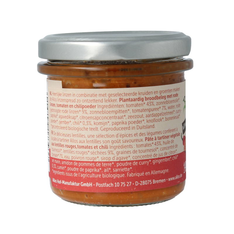 Allos Linzenspread rode chili bio 140 Gram