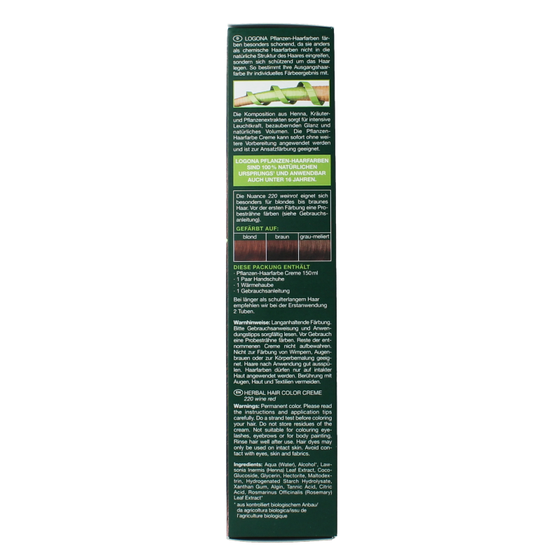 Logona Color creme 220 bordeaux 150 Milliliter