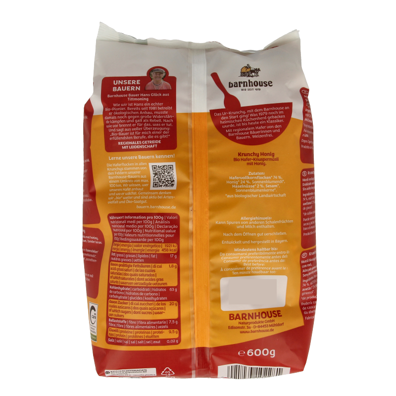 Barnhouse Krunchy honing bio 600 Gram