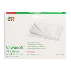 Vliwasoft Vlieskompres 10 x 10cm 4-laags 75 x 2 stuks 150.00 Stuks