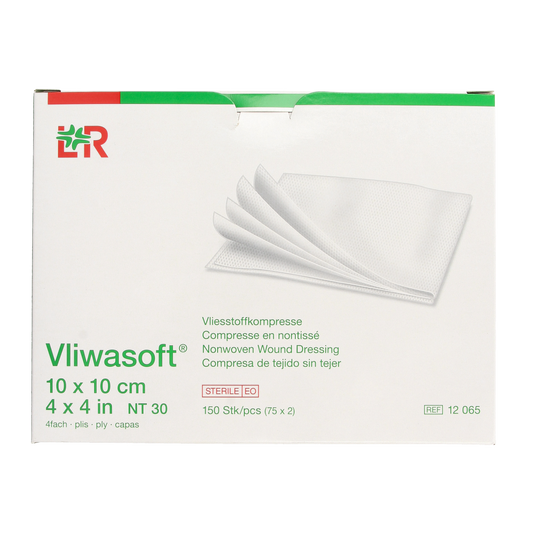 Vliwasoft Vlieskompres 10 x 10cm 4-laags 75 x 2 stuks 150.00 Stuks