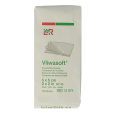 Vliwasoft Vlieskompres 5 x 5cm 4-laags 100.00 Stuks