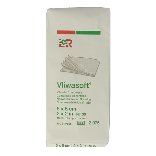 Vliwasoft Vlieskompres 5 x 5cm 4-laags 100.00 Stuks