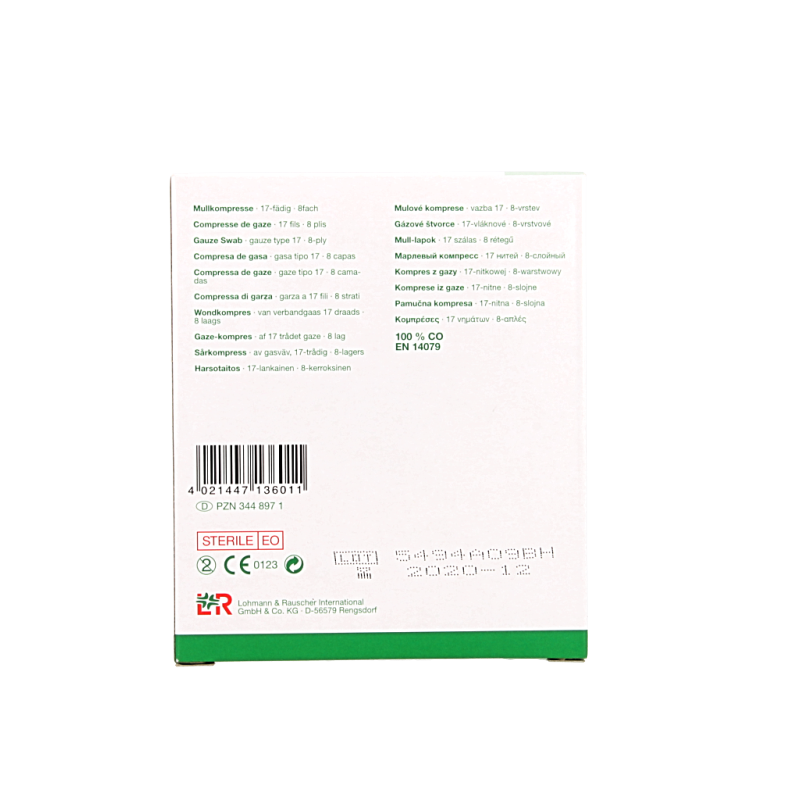 Gazin Gaaskompres 7.5 x 7.5 steriel 5 x 2 10 Stuks