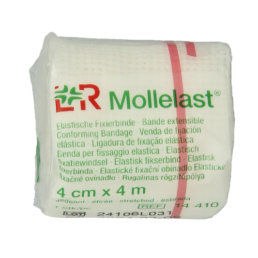 Mollelast Elastisch hydrofiel windsel 4m x 4cm 1.00 Stuks