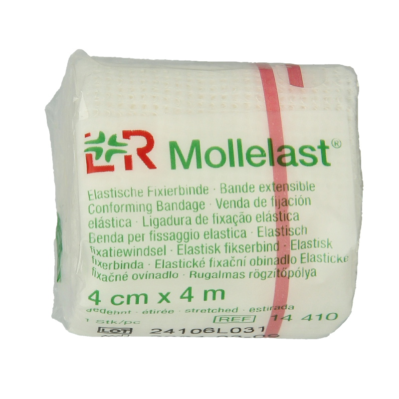 Mollelast Elastisch hydrofiel windsel 4m x 4cm 1 Stuks