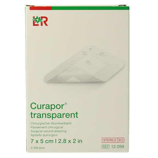 Curapor Transparant 7 x 5cm steriel 5 Stuks