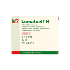 Lomatuell H gaasverband 5cm x 5cm 10.00 Stuks