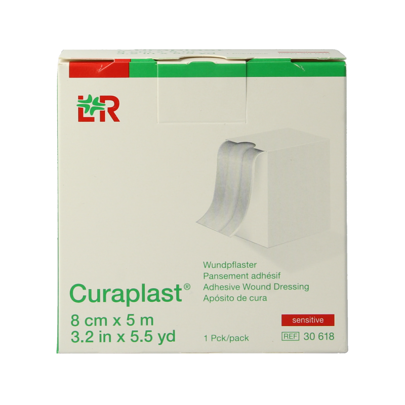 Curaplast Sensitive wondpleister 5m x 8cm 1 Rol