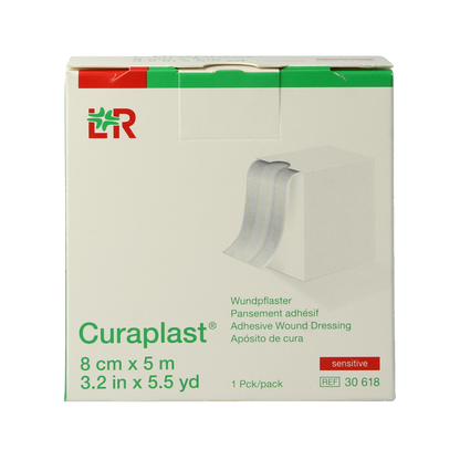 Curaplast Sensitive wondpleister 5m x 8cm 1 Rol
