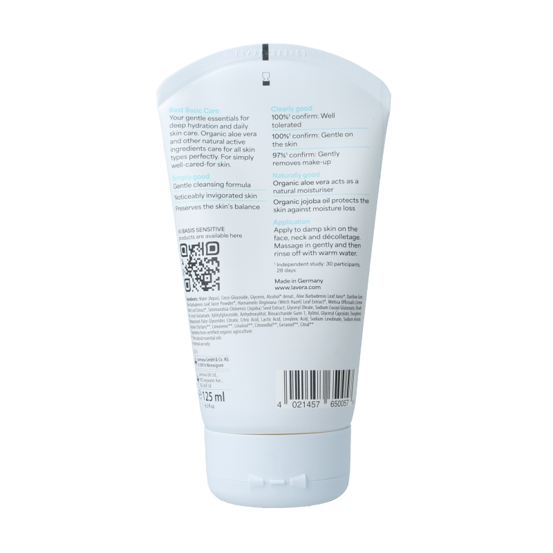 Lavera Basis Sensitive cleansing gel 125 Milliliter