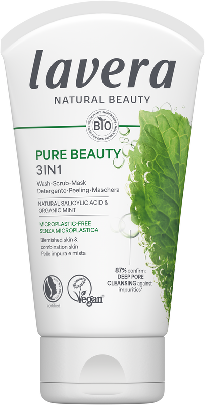 Lavera Pure beauty 3-in-1 wash scrub mask 125 Milliliter