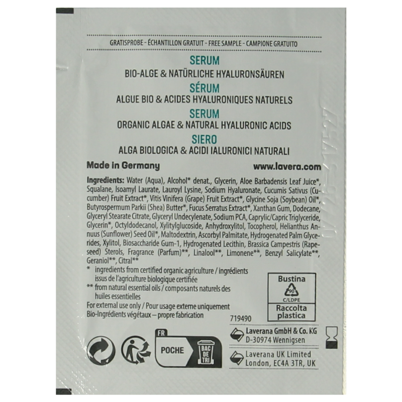 Lavera Serum hydro refresh sample 100 Stuks