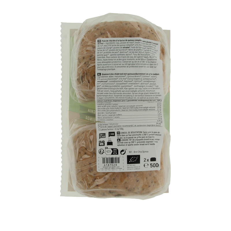 Schnitzer Brood chia & quinoa glutenvrij bio 500 Gram