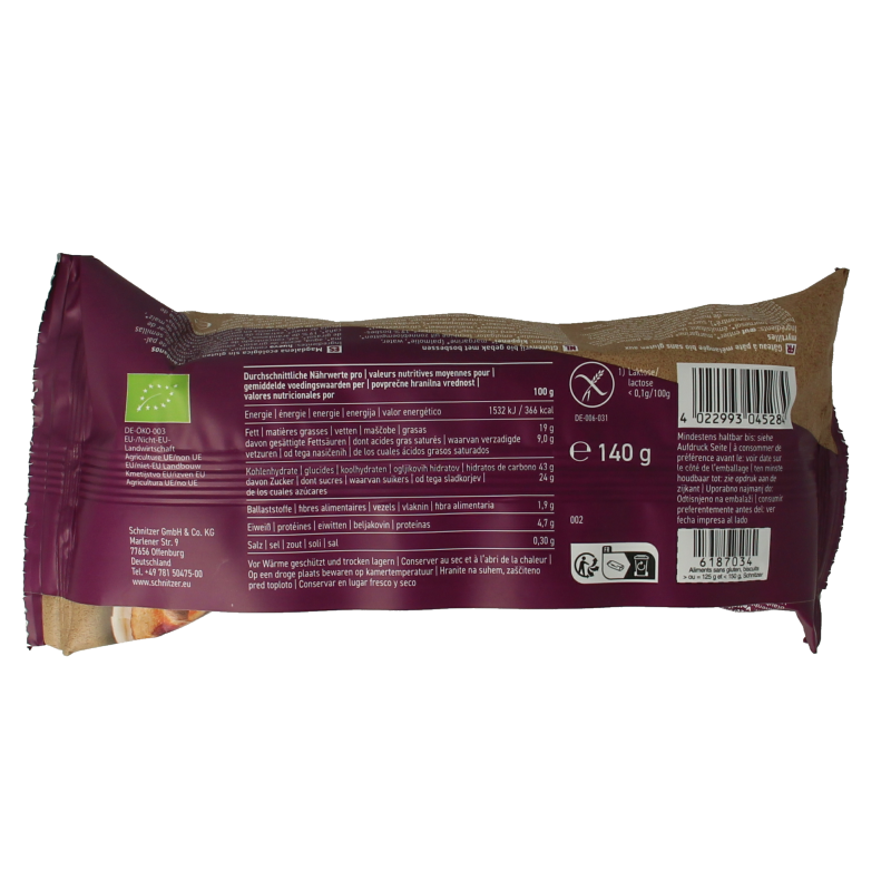 Schnitzer Muffin bosbessen glutenvrij bio 140 Gram