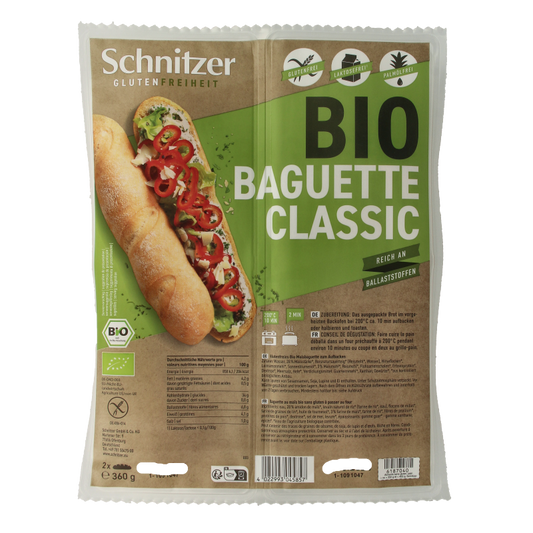 Schnitzer Baguette classic glutenvrij bio 360 Gram