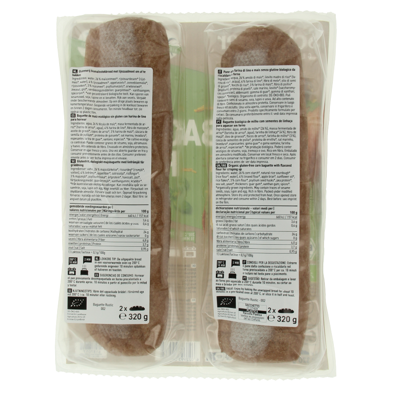 Schnitzer Baguette rustic 160 gram glutenvrij bio 2 Stuks