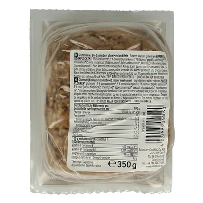 Schnitzer Breadless brood glutenvrij  bio 350.00 Gram