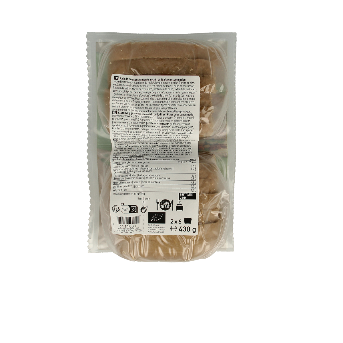 Schnitzer Bread'n toast dark glutenvrij bio 430.00 Gram