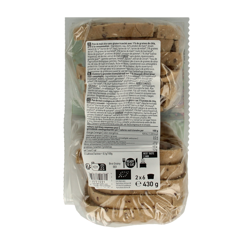 Schnitzer Bread'n toast grainy glutenvrij bio 430 Gram