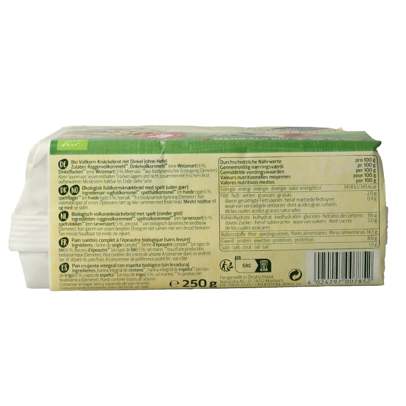 Naturata Knackebrod spelt demeter bio 250 Gram