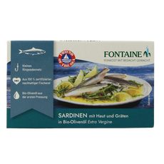 Fontaine Sardines met huid en graat 120 Gram