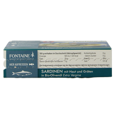 Fontaine Sardines met huid en graat 120 Gram