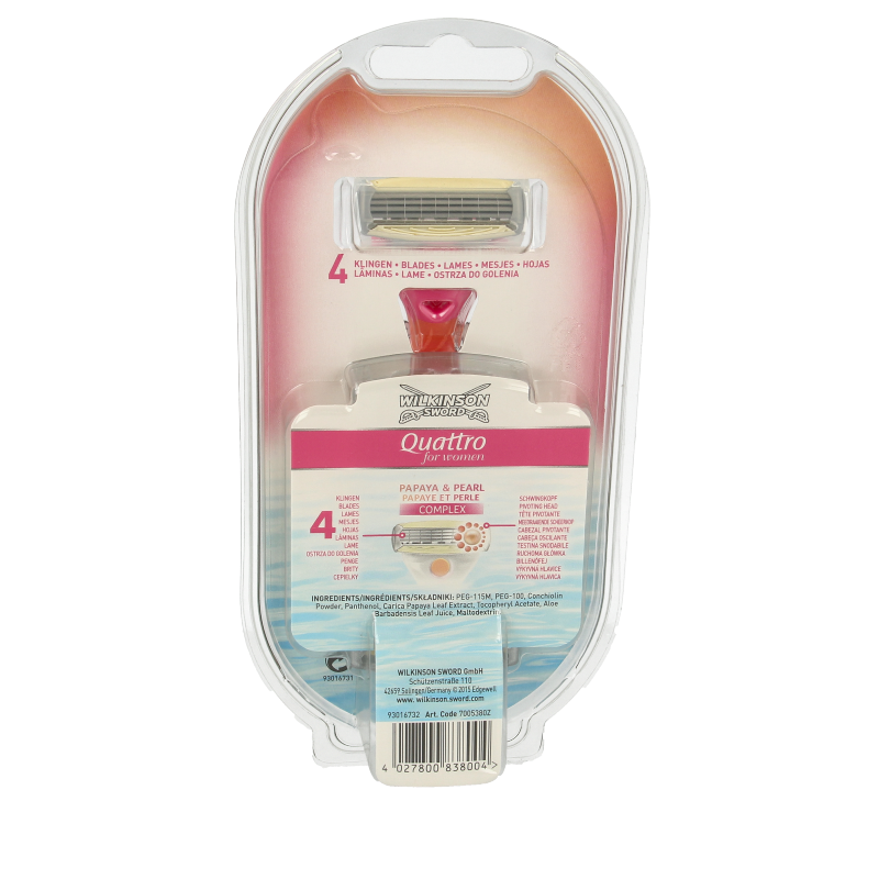 Wilkinson Quattro woman coral razor 1 Stuks