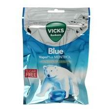 Vicks Blue menthol suikervrij bag 72.00 Gram