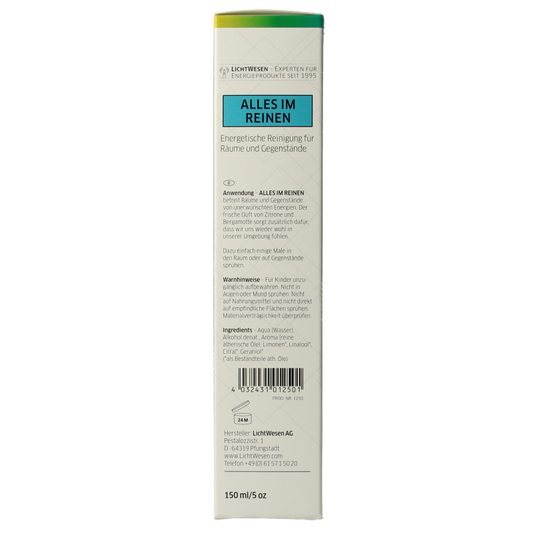 Lichtwesen Energetische reinigingsspray alles in het reine 150 Milliliter