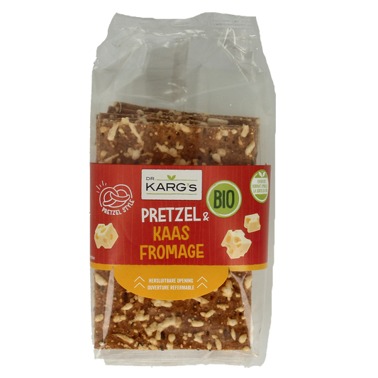 Dr. Karg's Crackers pretzel kaas bio 160 Gram