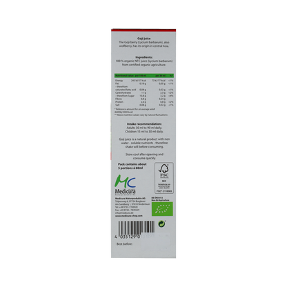 Medicura Goji 100% sap Bio 330.00 Milliliter