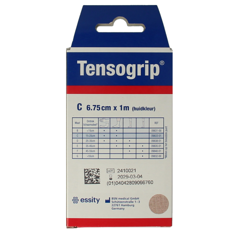 Tensogrip Elastisch buisverband C 1m x 6.75cm huidkleur 1 Stuks