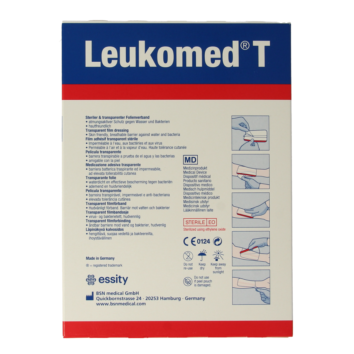 Leukomed Transparant wondverband T 8.0 x 10cm steriel  5.00 Stuks