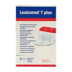 Leukomed Transparant wondverband T plus 5cm x 7.2cm 5 Stuks