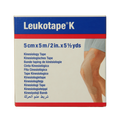 Leukotape K elastische tape 5m x 5cm huidkleur  1 Stuks