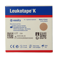 Leukotape K elastische tape 5m x 5cm huidkleur  1 Stuks